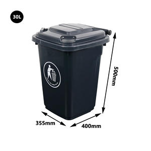 ถังข<span class=keywords><strong>ย</strong></span>ะพลาสติกสีดำ30L พร้อมล้อและฝาปิดง่ายต่อการเคลื่อนย้า<span class=keywords><strong>ย</strong></span> - Product Image 2