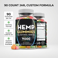 Gummies à l'huile de chanvre OEM ODM sous marque privée, pot de 90 unités, formule et saveur personnalisées