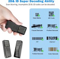 Portable MINI 2D Bluetooth Barcode Scanner 3 In1 Auto-détection 1D 2D QR Code Scanner pour PC POS iPad iPhone Tablette IOS Android