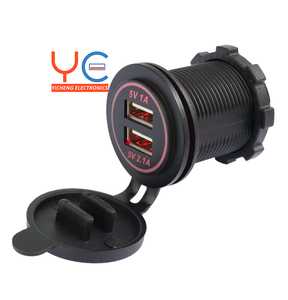 Ổ Cắm Sạc <span class=keywords><strong>USB</strong></span> Kép A19 DC 12V 24V 3.1A Cho Xe Buýt Thuyền Marine Caravan RV Camper - Product Image 1