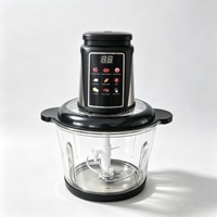 Hachoir à viande avec grande capacité en verre, fonctions multiples, affichage numérique, mixeur intelligent et robot culinaire électrique