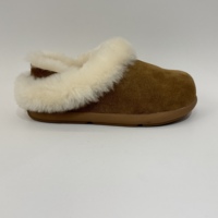 Pantoufles d'hiver et d'automne pour femmes en daim de vache, doublure en peau de mouton véritable, semelle extérieure en caoutchouc, pantoufles confortables et chaudes pour l'intérieur et l'extérieur