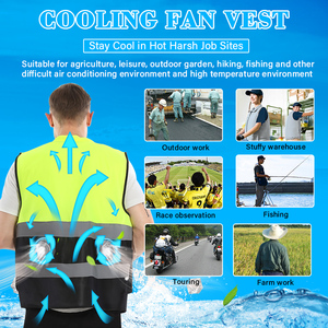 Two Color High Quality Evaporative Body Outdoor Work Battery Powered <strong>Hi-vis</strong> Cooling Gel Reflective Safety <strong>Vest</strong> for Men - Product Image 5