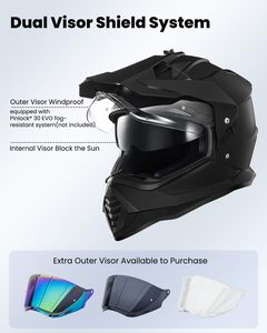 <span class=keywords><strong>Casco</strong></span> de Motocicleta Doble Propósito para Aventura, con Visera Solar Compatible con Pinlock, para Moto de Nieve, ATV, Motocross, Todoterreno - Product Image 3