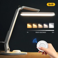 Lampe de bureau pliable à LED avec télécommande Contrôle tactile Dimmable USB Rechargeable Protection des yeux Lampe de bureau Lampe de bureau de lecture