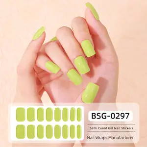 Semi Curado Gel Nail Custom Logo Package Nails Personalizar Design Sticker Gel Nail Wraps Com Lâmpada UV