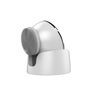 Facial Cleansing Brush 2 in 1 <b>Sonic</b> Silicon Facial Cleansing Brush Heated Massager - Product Image 4