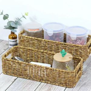 Tay Dệt Nhựa Mây Lưu Trữ Giỏ Cho Nhà Bếp Máy Tính Để Bàn Snack Linh Tinh Mỹ Phẩm Lưu Trữ - Product Image 4