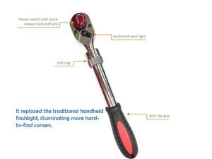 Llave de trinquete telescópica manual de liberación rápida de 72 dientes con mango de plástico de 1/2 pulgada para reparación de automóviles - Product Image 2