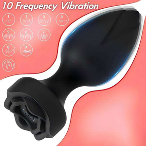 Vibrador <span class=keywords><strong>Anal</strong></span> con Forma de Rosa, Dildo, Tapón <span class=keywords><strong>Anal</strong></span> con Control Remoto para Hombres y Mujeres, Impermeable, 10 Modos, Estimulación de Próstata y Punto G, Juguete Sexual - Product Image 2