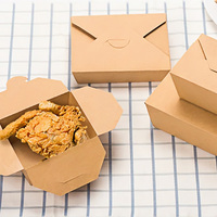 Approvisionnement d'usine Emballage alimentaire de poulet frit à emporter Boîte en papier kraft avec logo personnalisé de qualité alimentaire Boîte de restauration rapide à emporter
