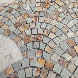 Fan Shape lưới thiết kế tự nhiên ngoài trời gỉ <span class=keywords><strong>Slate</strong></span> đường lái xe lát đá gạch - Product Image 4