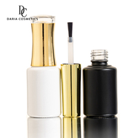 Flacon de vernis à ongles vide de luxe personnalisé de 14 ml, blanc et noir, unique, avec pinceau