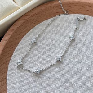 Dylam Lustrous Fine Fashion 925 Sterling Silver D Color VVS1 Moissanite Stones Four Leaf Clover Lucky Flower Pendant <b>Bracelets</b> - Product Image 5