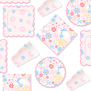 DAMAI New Customized <b>Easter</b> Theme Disposable Paper Plate Napkin Paper Tablecloth with Bunny Tableware Set Festival Decoration - Product Image 4