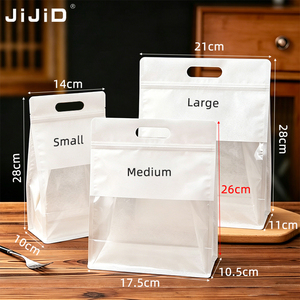 JIJID Handheld Window Cotton Paper Stand-up Zipper Bag Custom Food Packaging Pouch voor brood, snacks en cadeauverpakkingen - Product Image 5