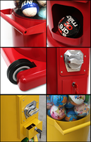 Distributeur automatique de jouets en capsules de qualité commerciale |   Distributeur automatique de bonbons et de boules de gomme à monnayeur, double, en promotion