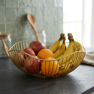 Fruit <b>Basket</b> 40x40x25cm Minimalist Design Kitchen <b>Storage</b> Container Durable Metal Wire <b>Mesh</b> Single Tier - Product Image 2