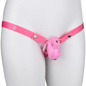 Nuovo rosa nero di plastica diavolo maschio dispositivo di castità schiavo pene gabbia di Bondage cazzo di blocco giocattoli per giochi sessuali per adulti - Product Image 1