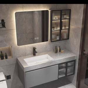 Waterproof Hotel Bathroom Vanity Custom Storage Plywood Modern Pvc Vanity Modern Bathroom Vanities Cabinet Set Cabinet Bathroom - Product Image 2