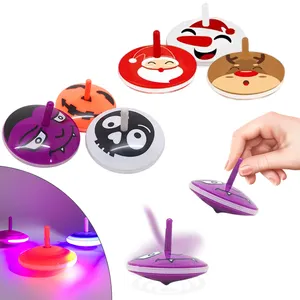 万圣节减压灯顶玩具手动操作塑料陀螺玩具圣诞烦躁儿童成人旋转玩具