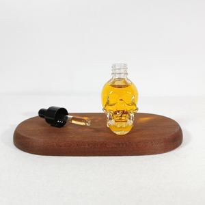 Custom Hot Design 1oz 30ml clear <strong>Skull</strong> Shaped <strong>Glass</strong> Essential Oil <strong>Bottle</strong> With Chosen Dropper - Product Image 2