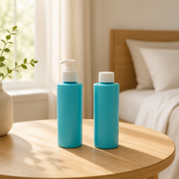 Botol Pompa Lotion Silinder PE 150ml Bahu Datar untuk Sampo, Serum Perawatan Kulit, Lotion, Sabun Mandi, Kemasan Kosmetik Plastik