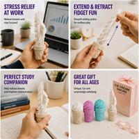 3D Printed Ice Cream Cone Fidget Toy Mechanical Telescopic Sword Stress Relief Sensory Desk Toy for Kids Adults Manufact