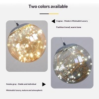 Lustre long en verre et fer avec LED argentées Gypsophila, AC 220V, pour escalier, lumière rotative duplex, style moderne minimaliste nordique