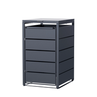 Armoire de rangement pour poubelle à roulettes avec cadre renforcé en métal, robuste, verrouillable, pour l'extérieur, pour les poubelles de recyclage