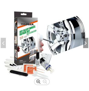Kit de adhesivo de reparación de rueda de aleación, bricolaje, pintura plateada, para llanta, daña las abolladuras - Product Image 1