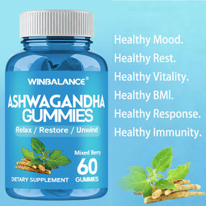 OEM Suiker Vrije <span class=keywords><strong>Ashwagandha</strong></span> Gummies Vegan Hoogwaardig Wortel Extract Vitamine D2 Stressverlichtende Supplement - Product Image 3