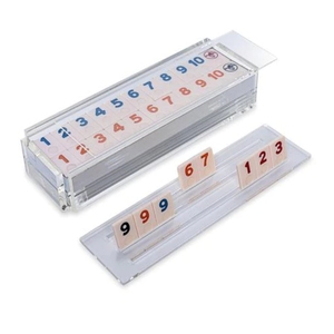 Set Moderno ed Ecologico di Mahjong da Viaggio con Cubo per Domino in Acrilico e Gioco Rummy - Product Image 1