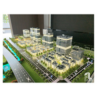 Modelo de escala arquitectónica moderna personalizable para parques industriales, hoteles y villas LED con luces, construcción de plástico duradero