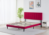 Möbel Schlafzimmer Modern Günstige Red Wood Luxus Soft Tufted Metal Einfache Betten
