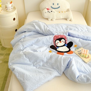 Piumino Estivo per Bambini in Cotone Lavato Super Morbido Personalizzato, con Ricami Adorabili, Sottile e Confortevole per Letto Bambini - Product Image 2