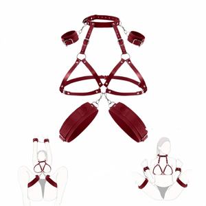 SM Sexy Lingerie Dames Sexy Lederen Lekkagebeha met Handboeien Meerdere Stijlen Bondage Bevestiging Training, Draagbare Tuig - Product Image 2