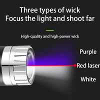 Dernier modèle de lampe de poche laser Pointeur de chat Affichage de puissance Lampe de poche infrarouge rechargeable par USB Jouet chaton multifonctionnel