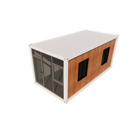 Maison conteneur modulaire moderne de 20 pieds en acier à grain de bois, démontable, portable, pour camping, bureau préfabriqué