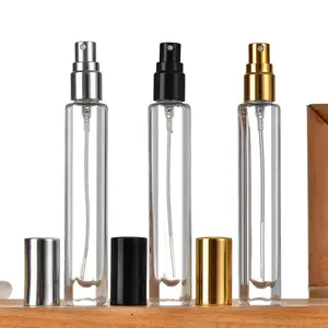 Fantasia de luxo por atacado redondo 10ml mini vazio transparente frasco de vidro perfume amostra atomizador testador embalagem de óleo