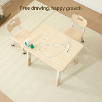 Juego de Mesa y Silla Infantil de Plástico para Preescolar, Estilo Moderno y Minimalista, Escritorio Ajustable en Altura, Multifuncional, con Almacenamiento para Arte