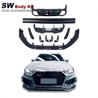 Kit carrosserie en fibre de carbone de haute qualité pour Audi RS4 B9 B9.5 : Lame de pare-chocs avant, canards, jupes latérales, diffuseur arrière - Pièces automobiles