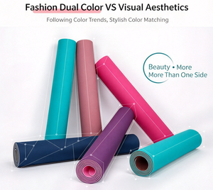 Tapete de Yoga Personalizado de TPE de 8mm con Doble Capa Impresa, Tapete de Yoga de Doble Color con Líneas de Postura, Venta al Por Mayor - Product Image 5