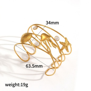 Bracelets et Joncs de Mode en Acier Inoxydable Plaqué Or PVD 14k 18k, Non Ternissables, pour Femmes - Vente en Gros - Product Image 5