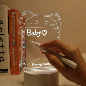 Lampada LED Creativa con Lavagna per Messaggi, Luce Notturna USB Riscrivibile, Luce Calda e Soffusa, Lampada in Acrilico per Bambini, Decorazione per Fidanzate - Product Image 4