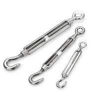 Tendeur à vis à corps ouvert en acier inoxydable 304 pour câble métallique, avec anneau de fixation, crochet de gréement, poulie de guidage et rail de chariot