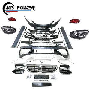 S klasse W222 körper kit S klasse W222 S63 upgrade S65 ko stil scheinwerfer schwanz lampe kühlergrill seite rock stoßstangen