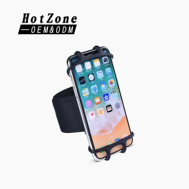 Hot Zone Custom Sports Outdoor 360 Degree Rotation Fitness Running Silicone Phone Armband