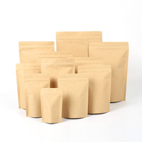 15*21 + 4cm Brown Kraft Stand Up Pouch Avec Zip Lock Ziplock Emballage en papier plastique