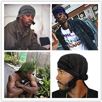 Casquette de mode pour homme, style pirate à longue queue effet plume déchirée, Durag, 100% coton respirant, utilisable quatre saisons, pour tour de tête 48-50cm